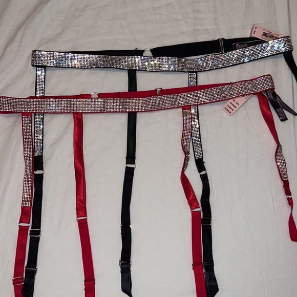 Bling Garter Belts Red and Black  (Victoria Secret) - Picture 6 of 6